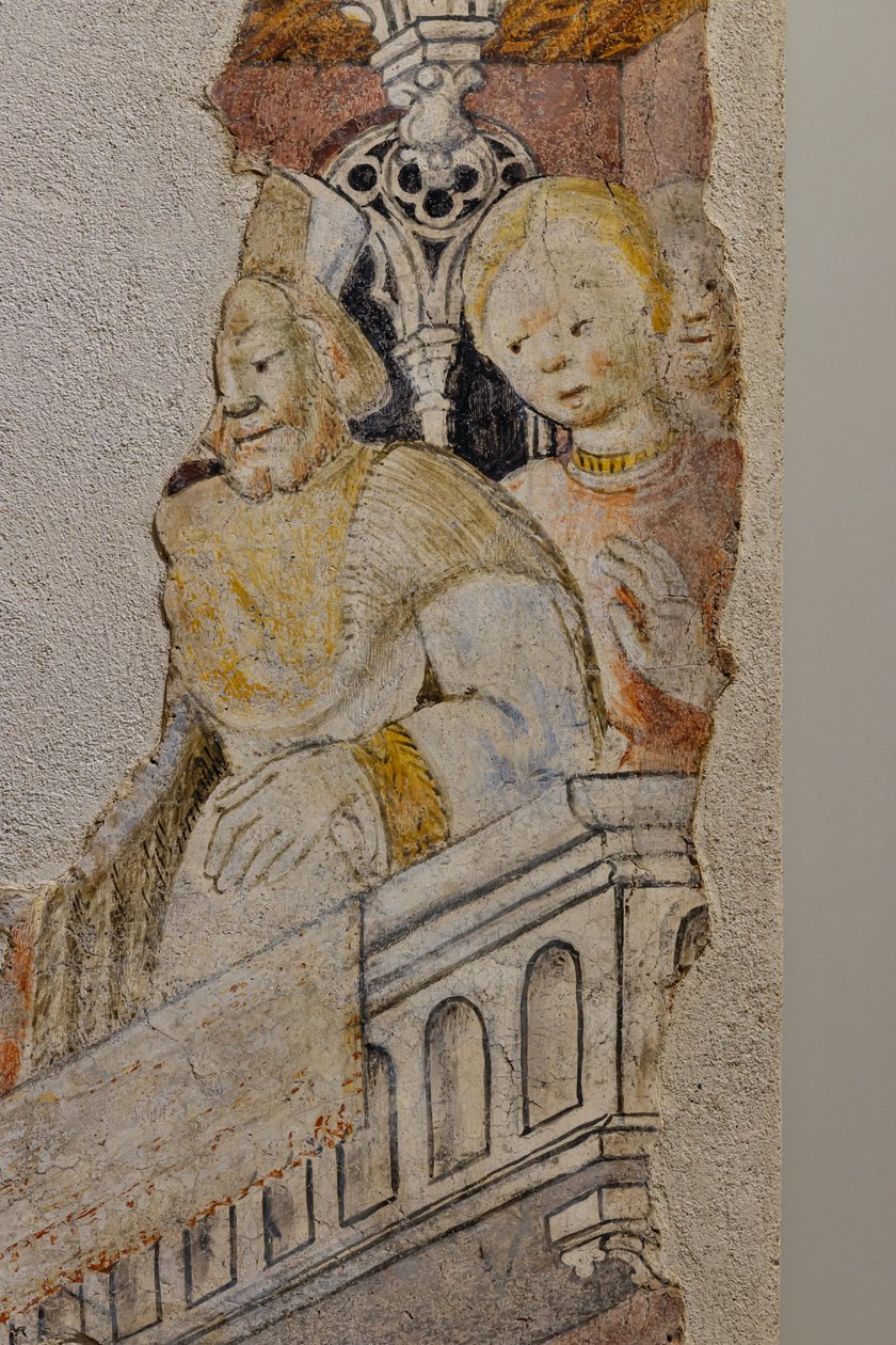 Építészet figurákkal (freskó) alkotó: Giovanni Badile