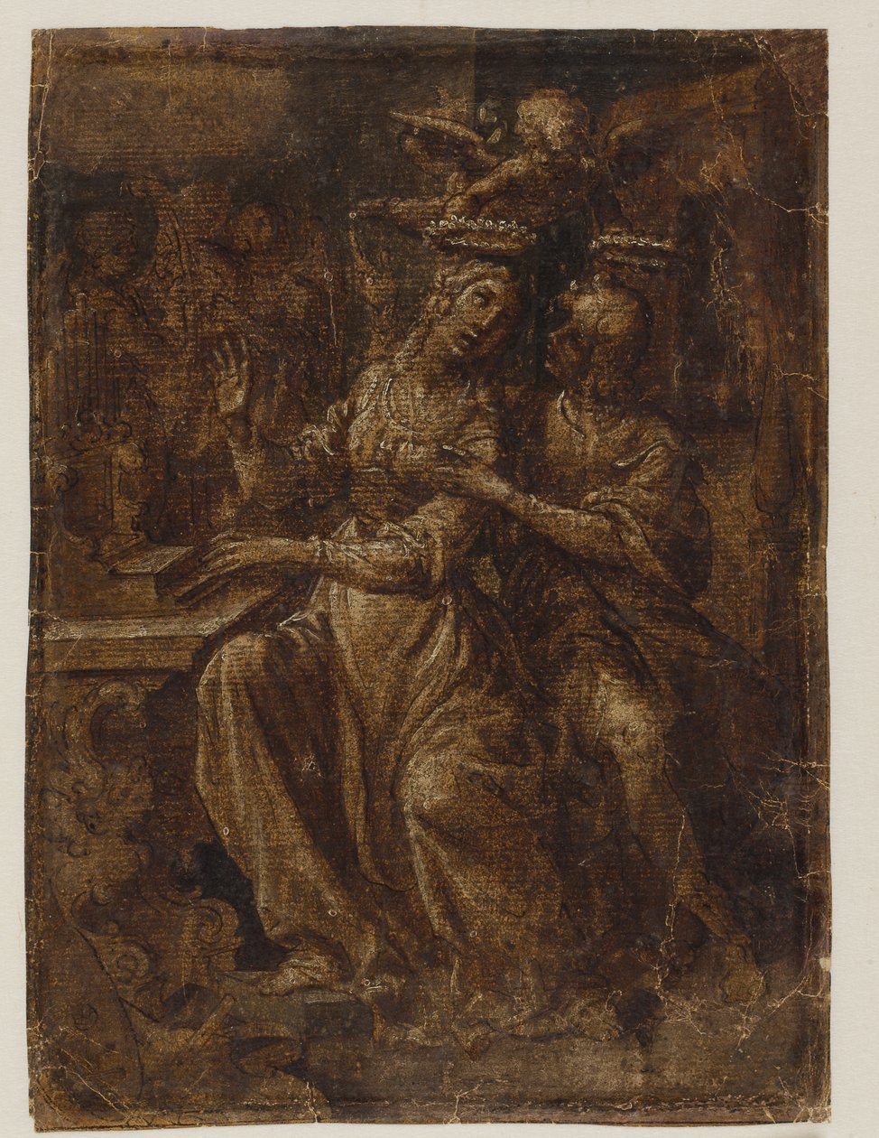 Szent Cecília és Valerianus orgonánál alkotó: Giovanni Baglione