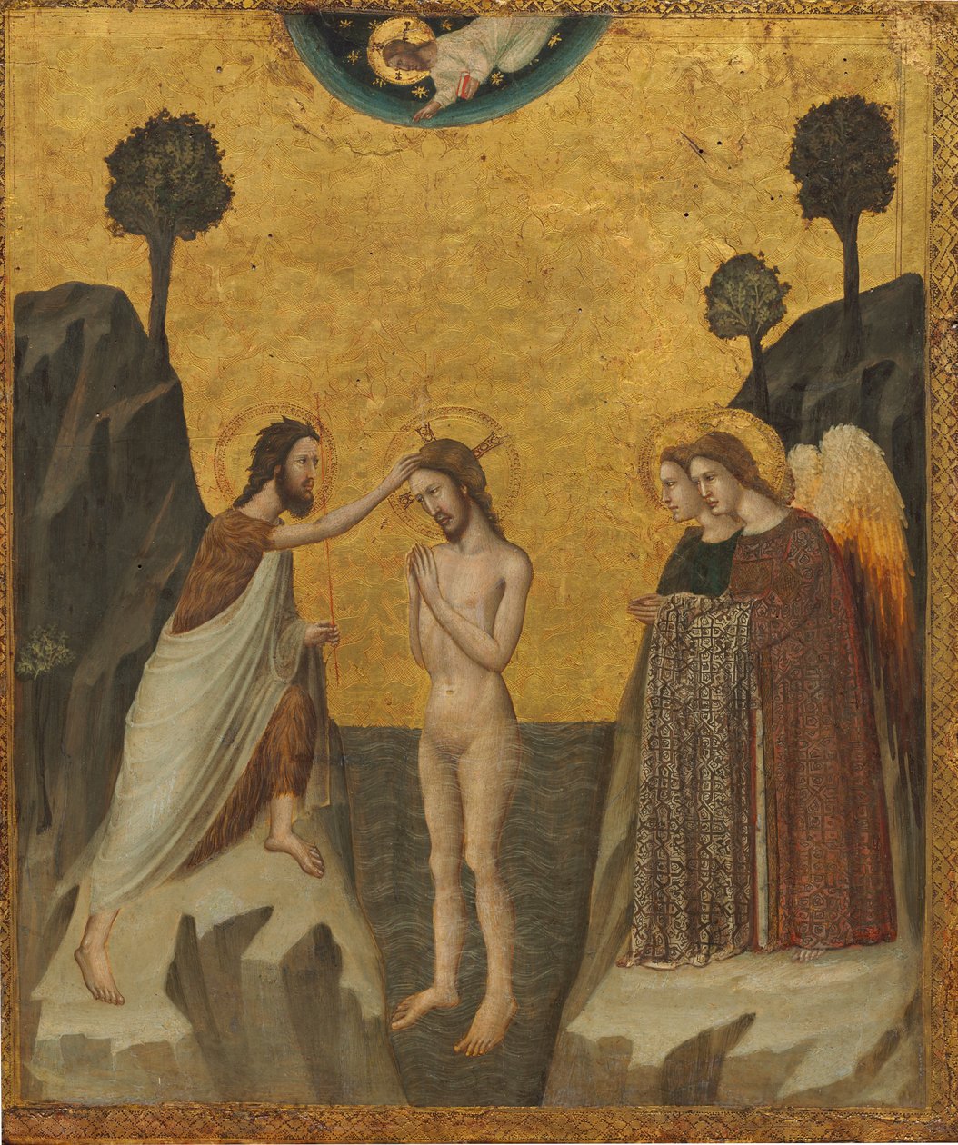 Krisztus megkeresztelkedése, c. 1335. alkotó: Giovanni Baronzio