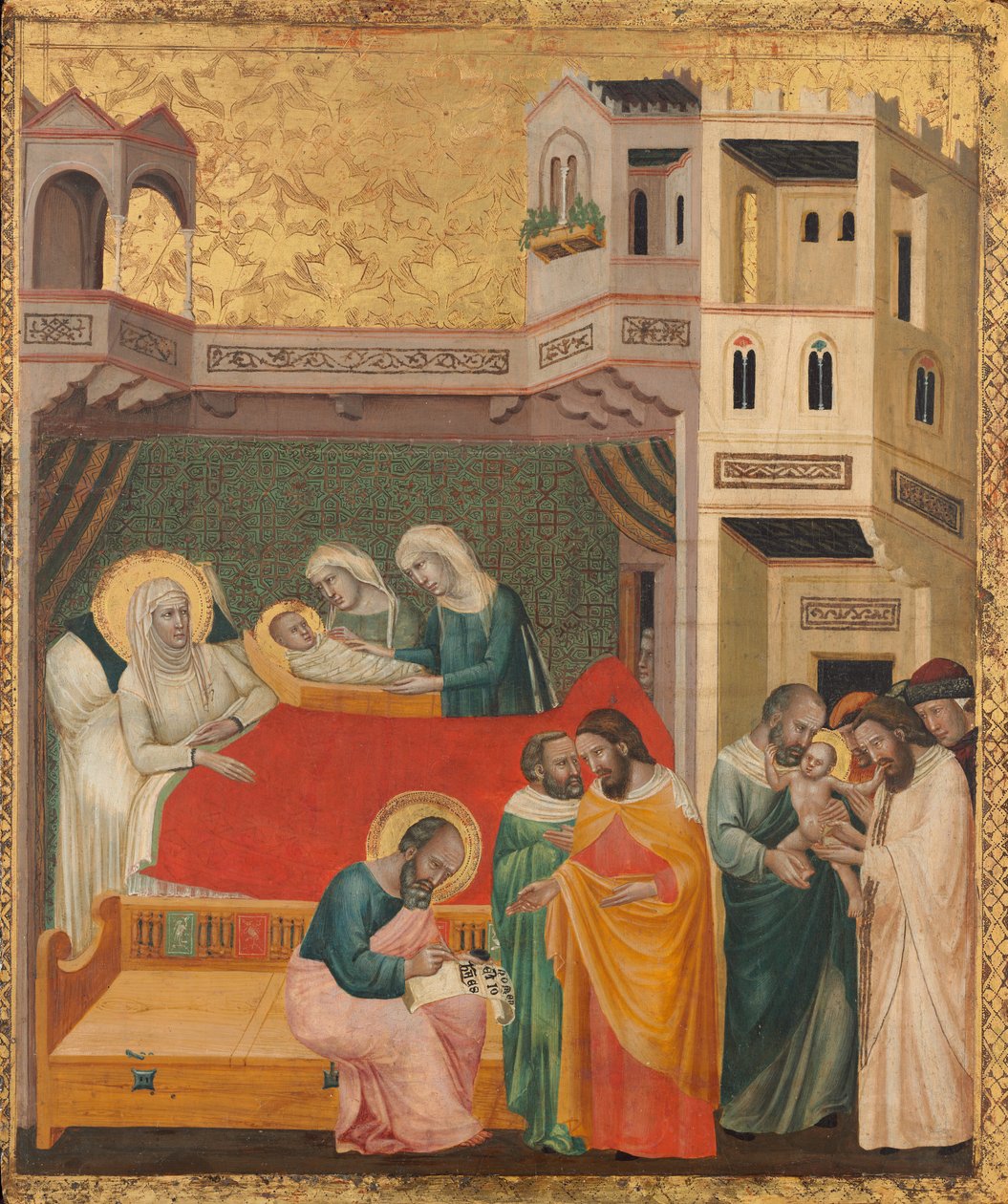 Keresztelő Szent János születése, névadása és körülmetélése, c. 1335. alkotó: Giovanni Baronzio