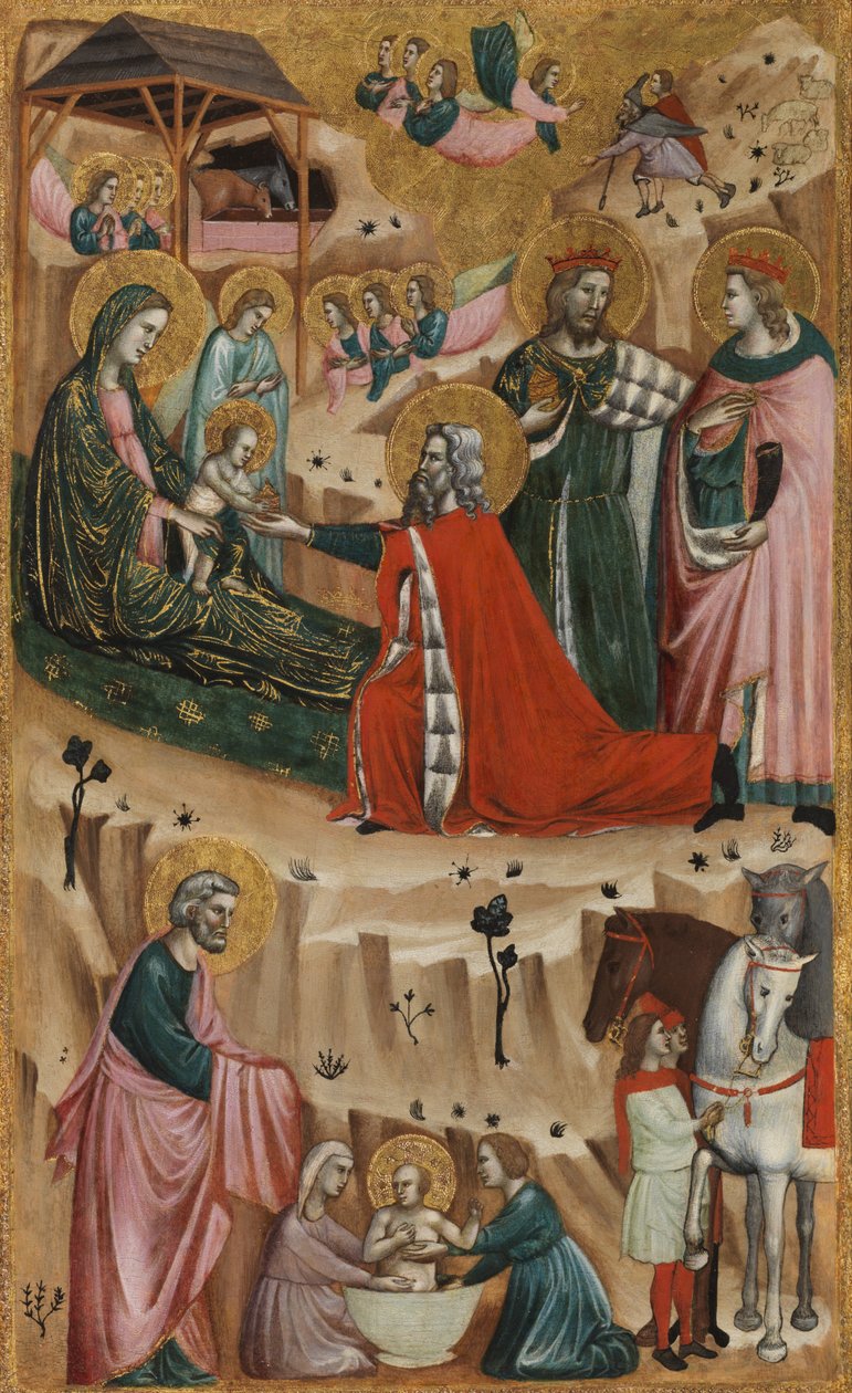 Születés és a bölcsek imádása, 1325-50 alkotó: Giovanni Baronzio da Rimini