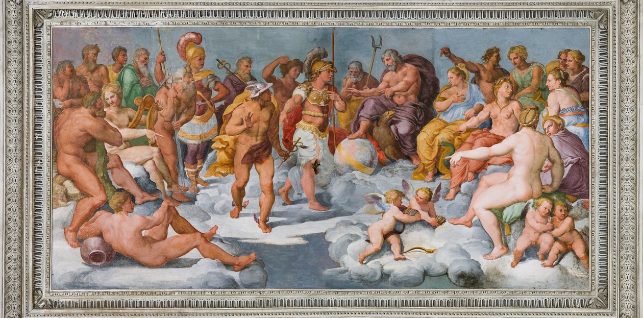 Az Istenek Gyülekezete, 1560 körül (freskó) alkotó: Giovanni Battista Castello