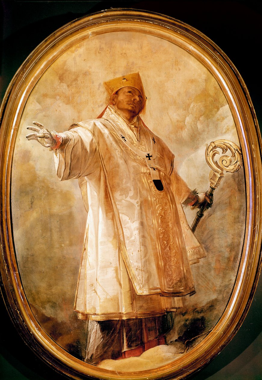 San Carlo Borromeo in gloria Charles Borromee (1538-1584) olasz prelát dicsőségben ábrázolása. Giovan (Giovanni) Battista Crespi dit Il Cerano festménye (kb. 1575-1632) Milánó, Dóm-székesegyház, sekrestye északra alkotó: Giovanni Battista  Crespi
