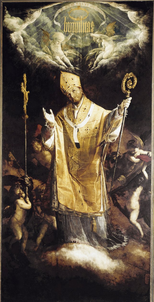 Borromeo Szent Károly dicsősége (olaj, vászon alkotó: Giovanni Battista  Crespi