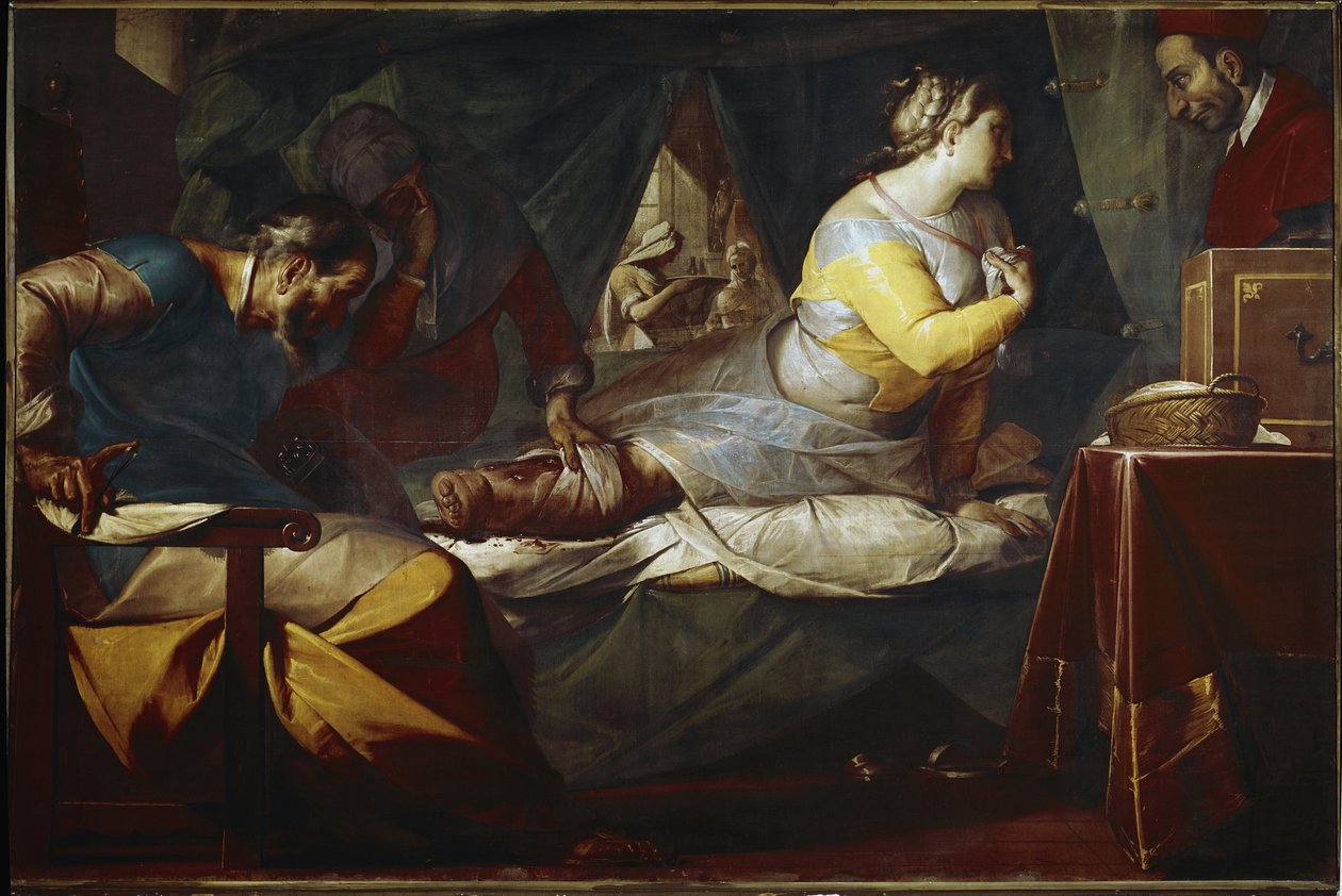 Quadroni de san Carlo: Borromee Szent Károly (1538-1584) életének epizódja: Aurelia degli Angeli csodája (Szent Károly Quadroni: Borromeo Szent Károly élete és csodái: Aurelia degli Angeli csodája) Cerano (Giovan) festménye baptista Kr alkotó: Giovanni Battista  Crespi