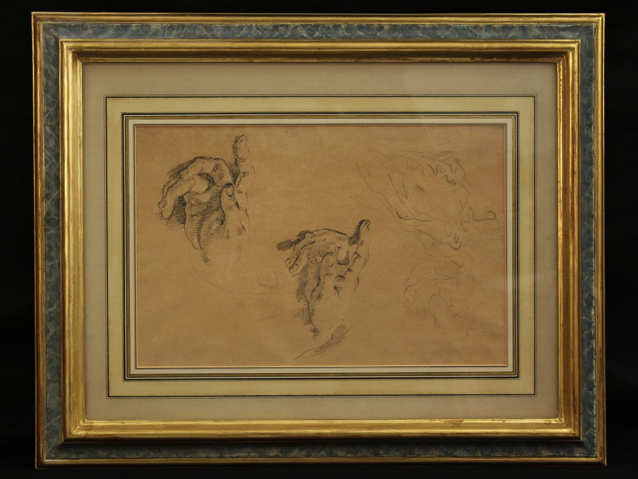 A kezek tanulmányozása (ceruza) alkotó: Giovanni Battista Tiepolo
