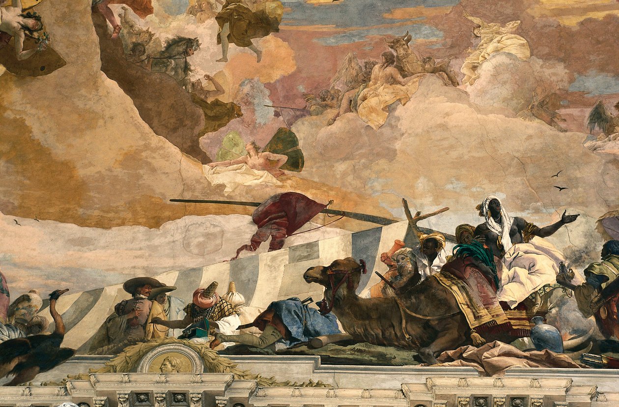 Afrika allegóriája. Giovanni Battista Tiepolo freskója (1696-1770) alkotó: Giovanni Battista Tiepolo
