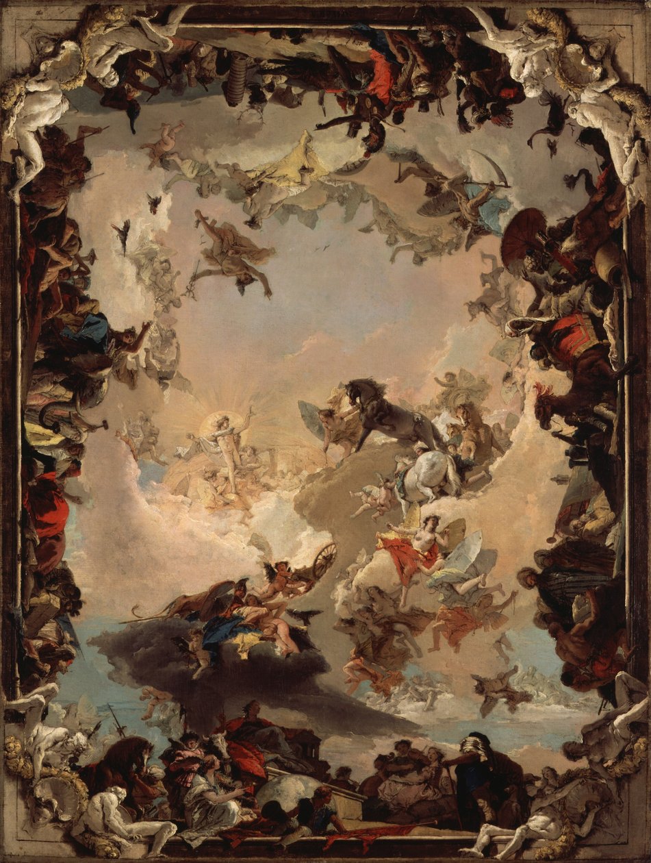 A bolygók és kontinensek allegóriája alkotó: Giovanni Battista Tiepolo