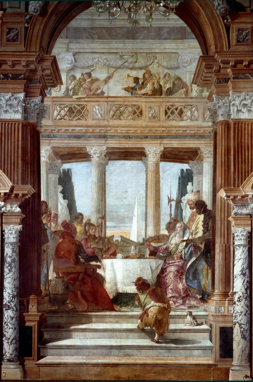 Antonius és Kleopátra freskója, Giambattista Tiepolo (1696-1770) 1747-1748 Velence, Palazzo Labia alkotó: Giovanni Battista Tiepolo