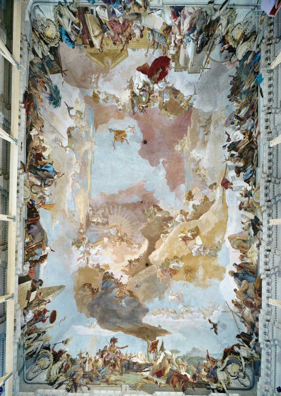 Mennyezeti freskó a würzburgi püspöki rezidencia lépcsőházában ... (freskó) alkotó: Giovanni Battista (1696 1770) Tiepolo