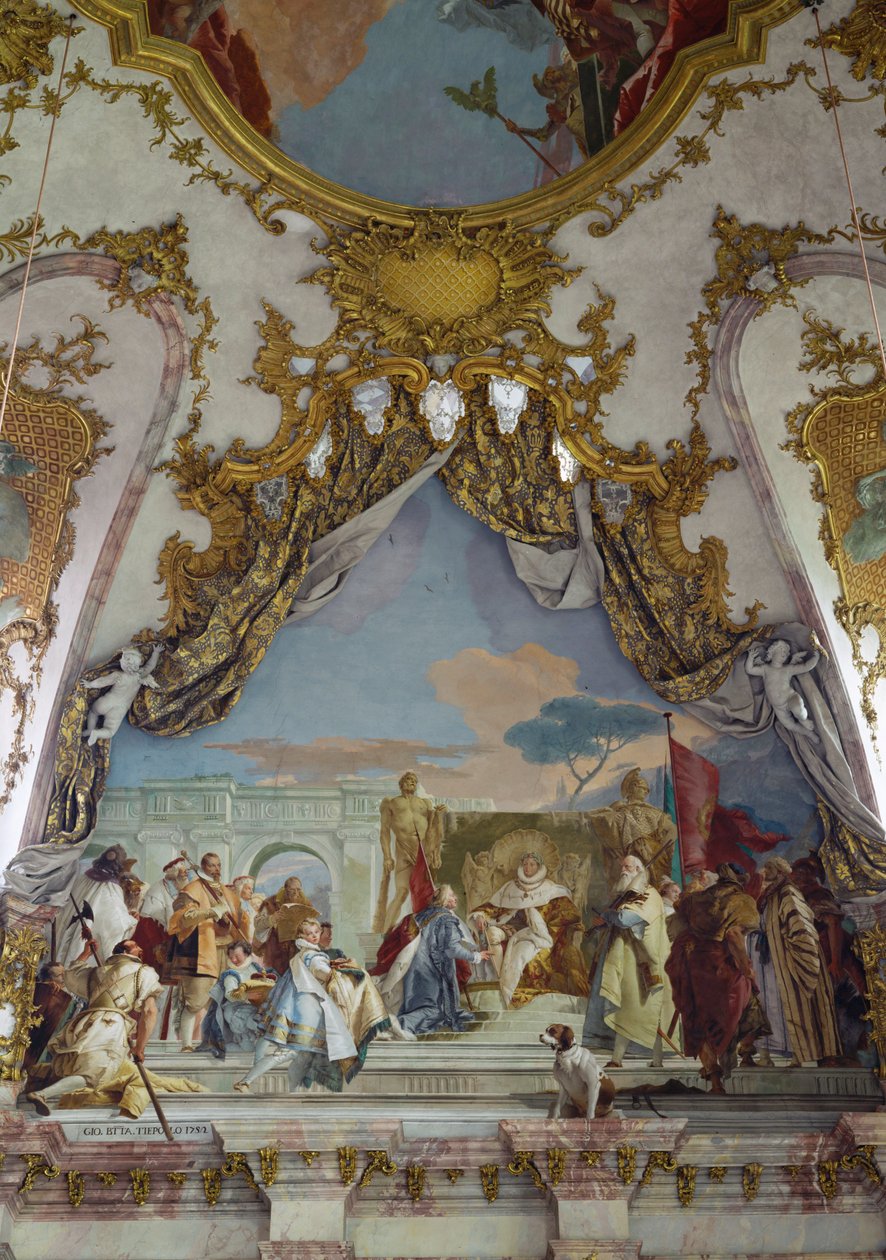 Részlet a mennyezeti freskóból, Kaisersaal császárterem, Würzburgi rezidencia ... (freskó) alkotó: Giovanni Battista (1696 1770) Tiepolo