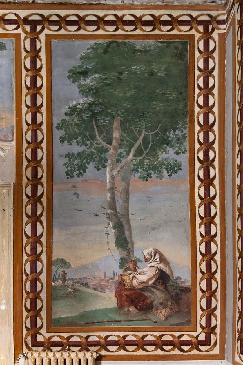 Vendégszálló, Vidéki jelenetek szobája: "Táj ülő paraszttal" alkotó: Giovanni Battista Tiepolo