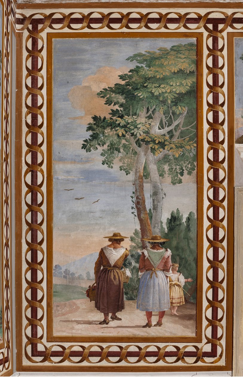 Vendégszálló, Vidéki jelenetek szobája: "Táj parasztokkal" alkotó: Giovanni Battista Tiepolo