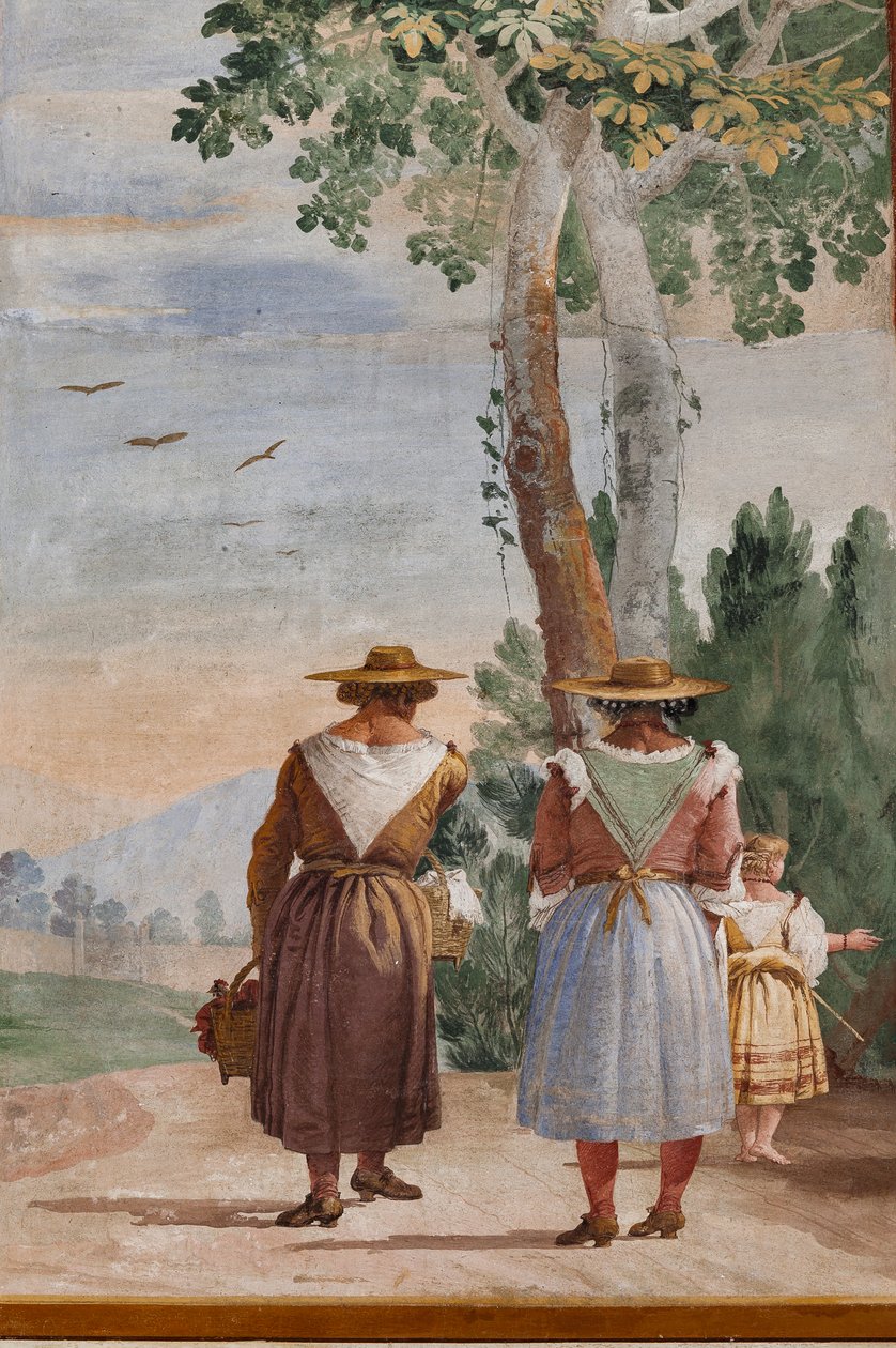 Vendégszálló, Vidéki jelenetek szobája: "Táj parasztokkal", részlet alkotó: Giovanni Battista Tiepolo