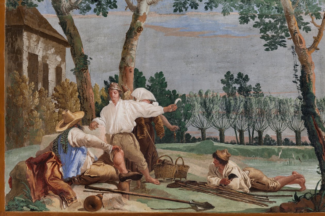 Vendégszálló, Vidéki jelenetek szobája: "A paraszti pihenő", részlet alkotó: Giovanni Battista Tiepolo