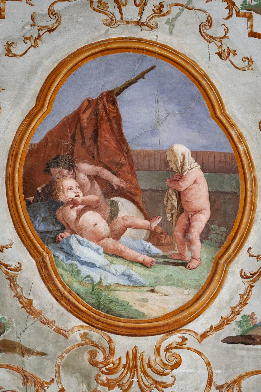 Vendégszálló, a Putti Szobája, medál puttival: "Az álcázás" alkotó: Giovanni Battista Tiepolo