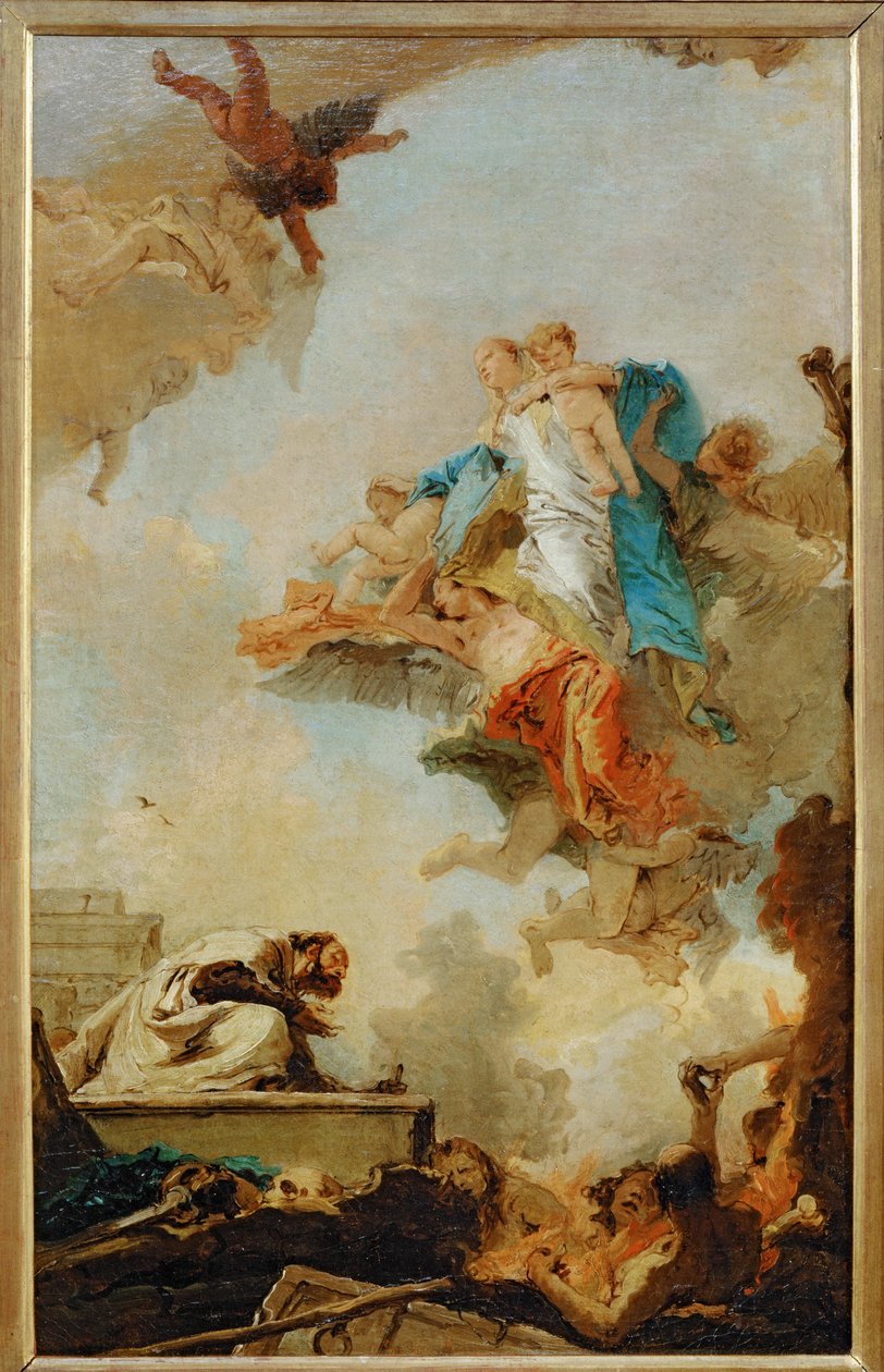 A Kármel Szűzanya megjelenése Szent Simeon Stocknak ... alkotó: Giovanni Battista (1696 1770) Tiepolo