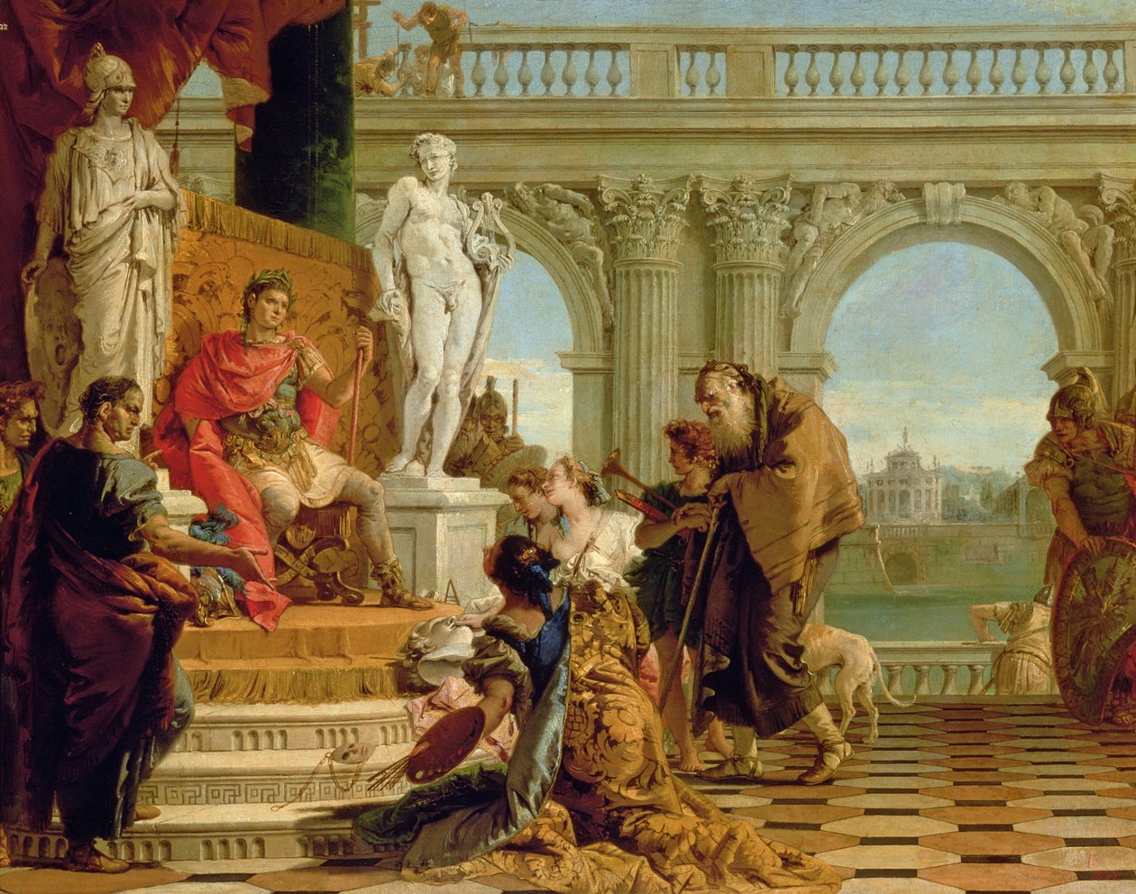 Maecenas bemutatja a szabad művészeteket Augustus császárnak (Kr. e. 63-14) 1745 körül (olaj, vászon) alkotó: Giovanni Battista Tiepolo