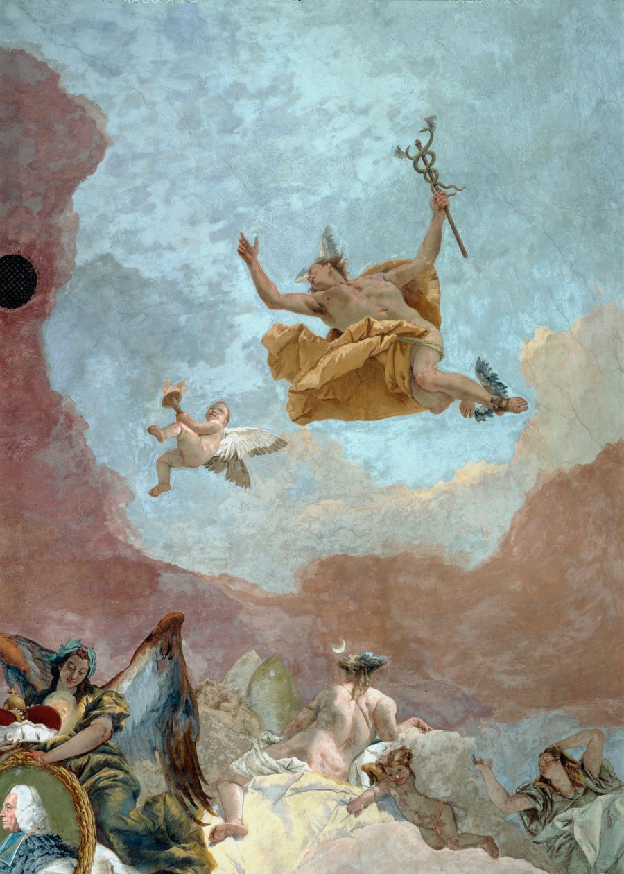 Merkúr, az istenek hírnöke... (freskó) alkotó: Giovanni Battista (1696 1770) Tiepolo