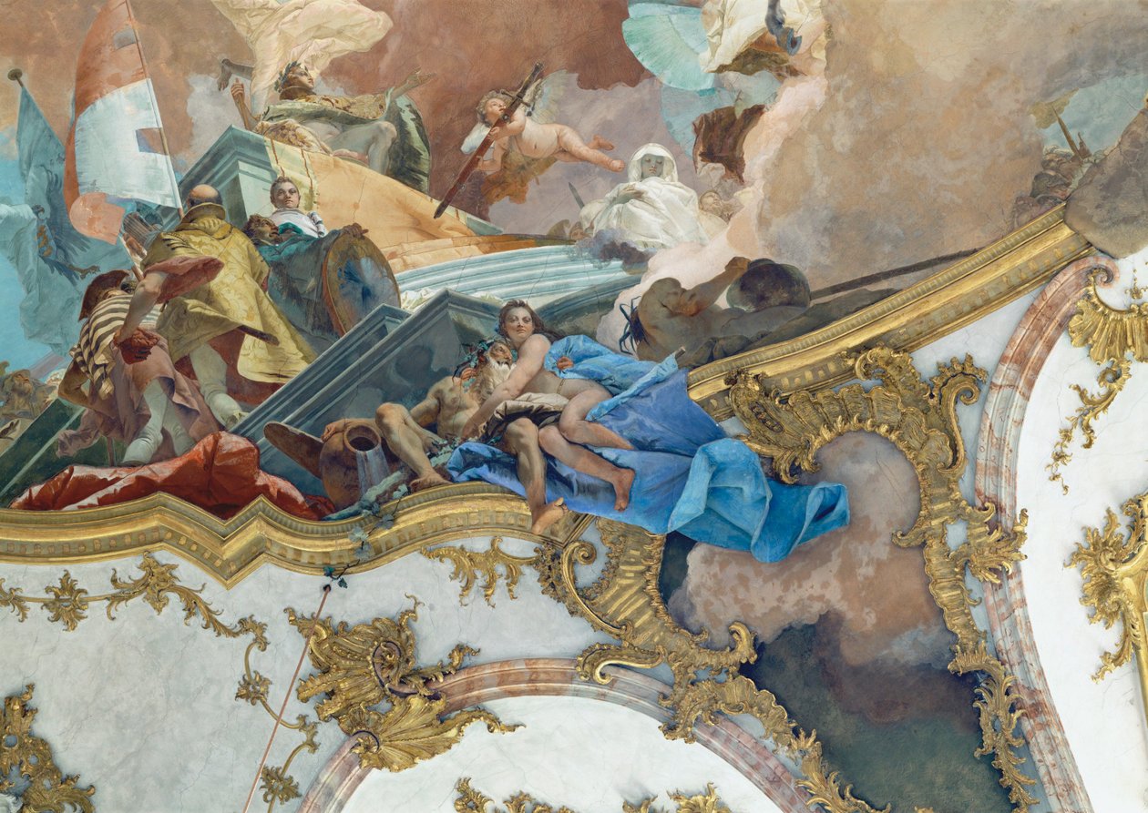 Festmény a Kaisersaal, a császári csarnok, Würzburg, püspöki rezidencia mennyezeti tábláján ... alkotó: Giovanni Battista (1696 1770) Tiepolo