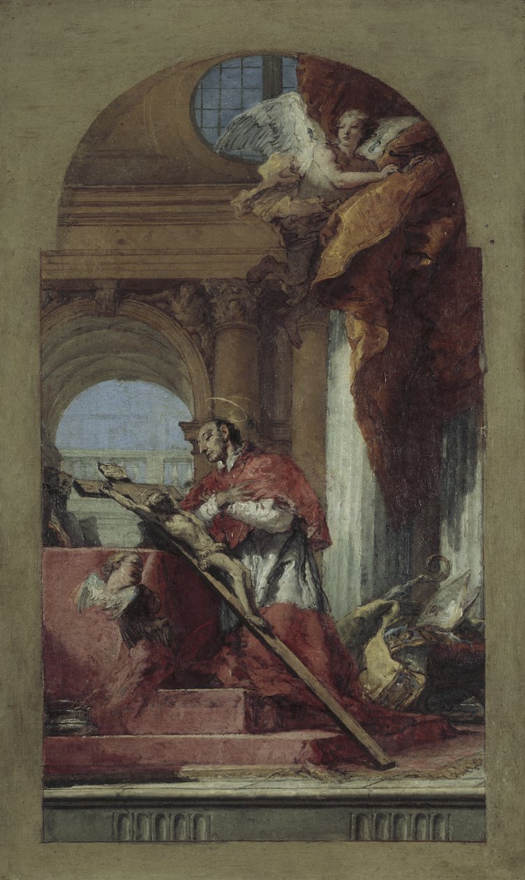 Borromeo Szent Károly a feszületen meditál alkotó: Giovanni-Battista Tiepolo