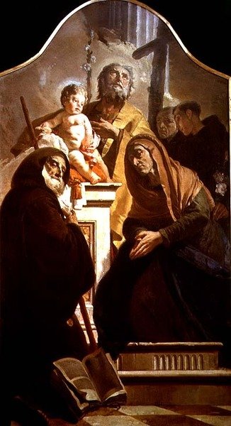 Szent József a Gyermek Krisztussal és a szentekkel, 1730-35 körül (olaj, vászon) alkotó: Giovanni Battista Tiepolo