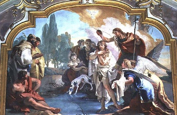 Krisztus megkeresztelkedése (freskó) alkotó: Giovanni Battista Tiepolo