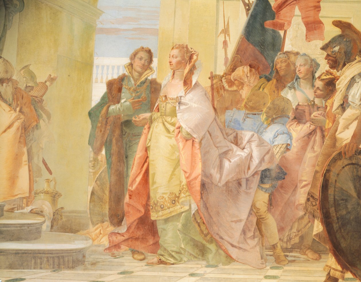 Scipio nagylelkűsége, Giambattista Tiepolo (1696-1770), freskó, részlet, Villa Lombardi Cordellina, Montecchio Maggiore, Vicenza, Olaszország alkotó: Giovanni-Battista Tiepolo