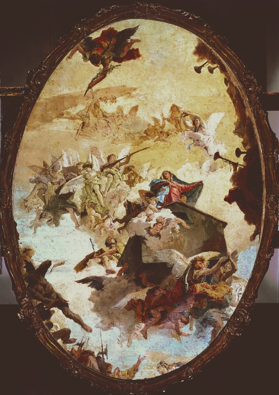 A Loretói Szent Ház szállítása, vázlat alkotó: Giovanni Battista Tiepolo