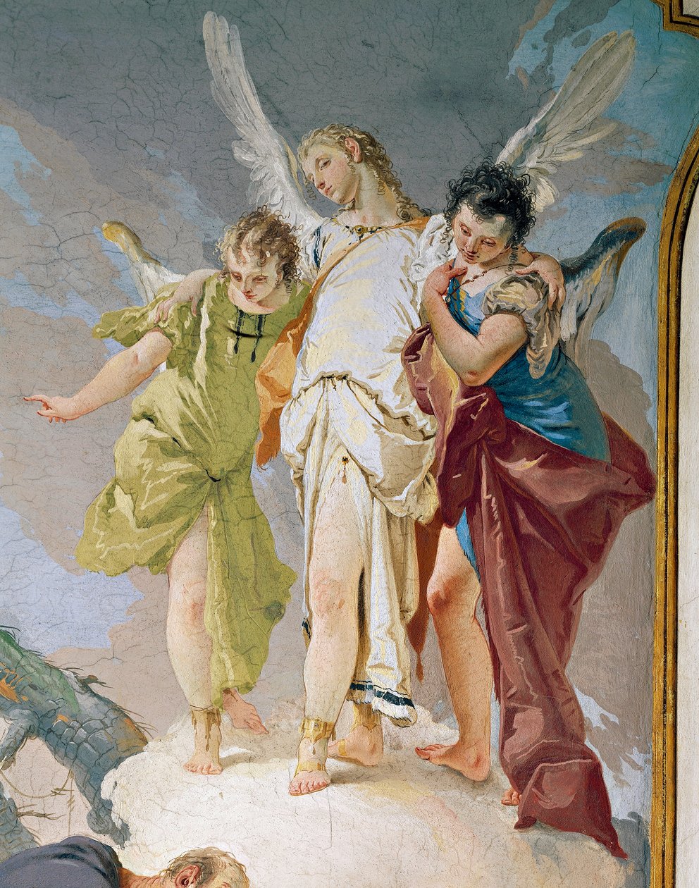 Ábrahám és angyalok, Giovanni Battista Tiepolo (1696-1770), freskó, részlet, pátriárkai palota, vendégterem, Udine alkotó: Giovanni Battista Tiepolo