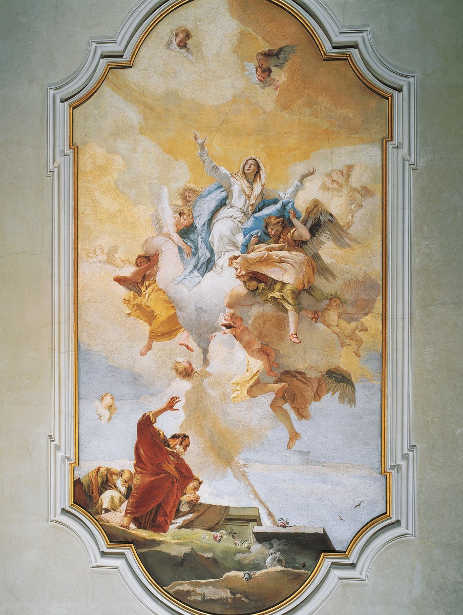 Mennybemenetele, Giovanni Battista Tiepolo (1696-1770), freskó, Tisztaság oratóriuma, Udine alkotó: Giovanni Battista Tiepolo