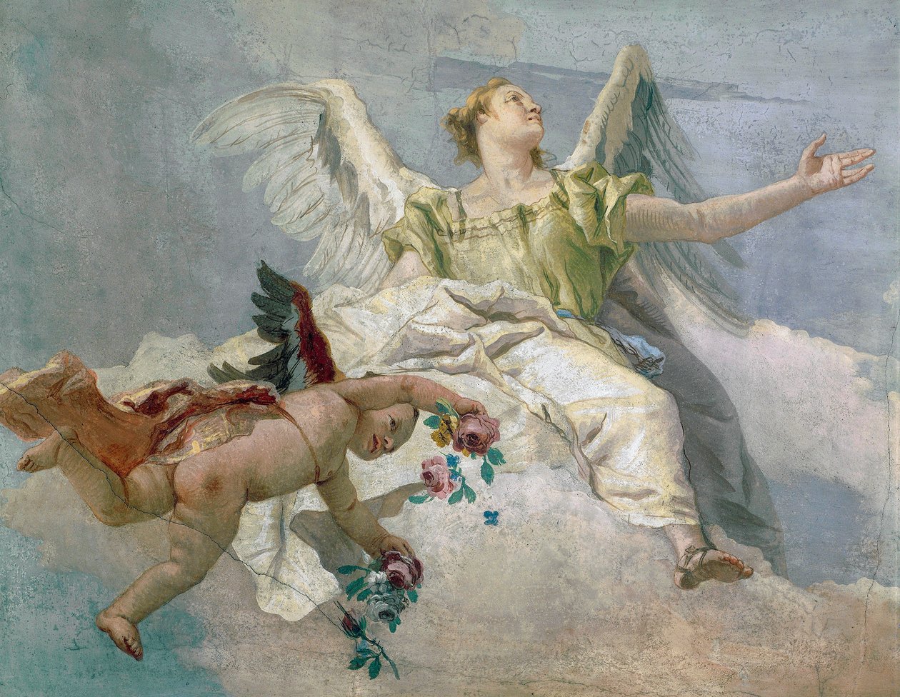 Az angyalok dicsősége, Giovanni Battista Tiepolo (1696-1770), freskó, részlet, Tisztaság oratóriuma, Udine alkotó: Giovanni Battista Tiepolo