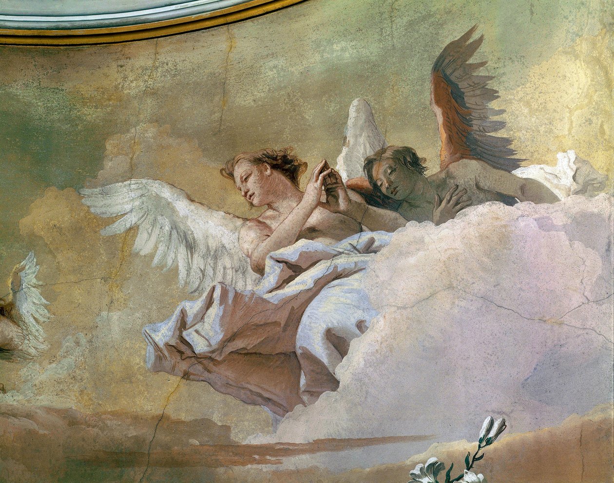 Az angyalok dicsősége, Giovanni Battista Tiepolo (1696-1770), freskó, részlet, Tisztaság oratóriuma, Udine alkotó: Giovanni Battista Tiepolo