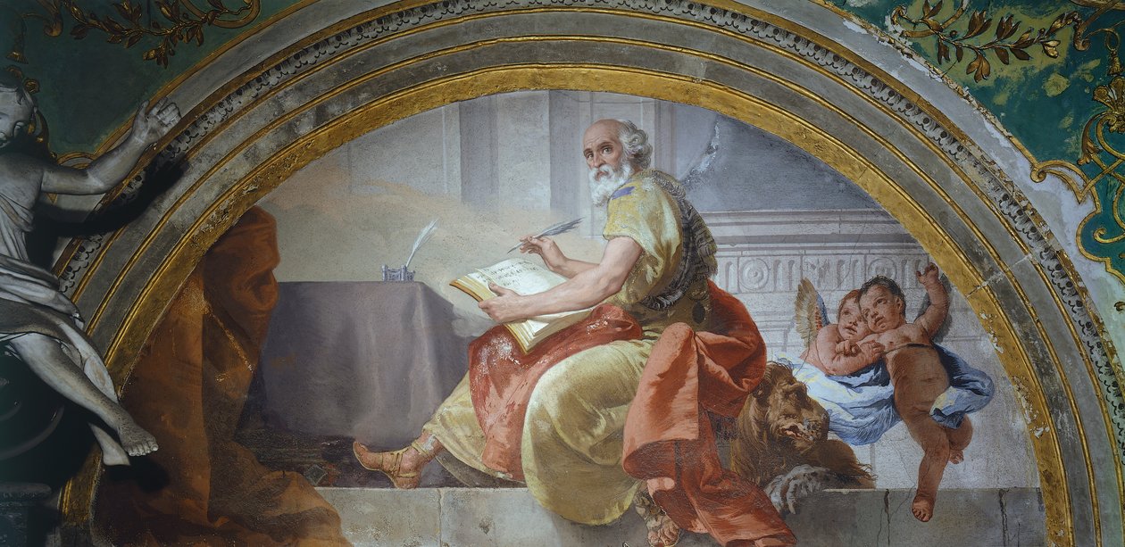 Olaszország, Bergamo, Colleoni-kápolna, Szent Márk evangélista alkotó: Giovanni Battista Tiepolo