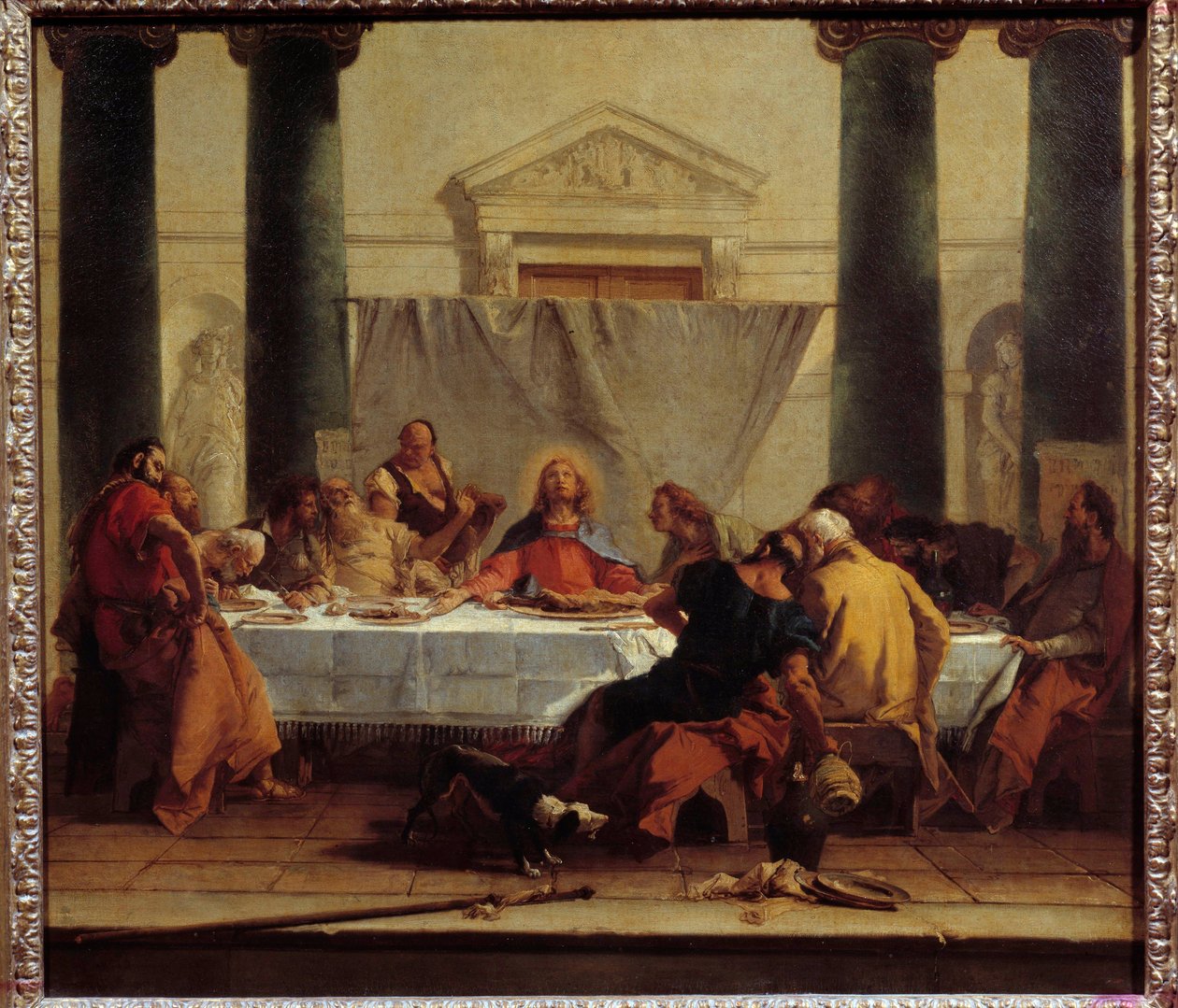 La cene Giovanni Tiepolo (1696-1770) festménye 1745-1750 V. 0,8x0,89 m alkotó: Giovanni Battista Tiepolo