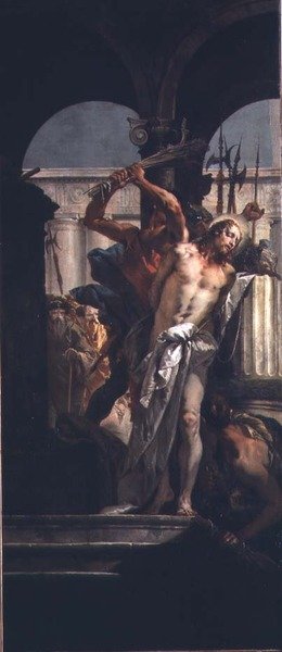 A zászlózás (olaj, vászon) alkotó: Giovanni Battista Tiepolo