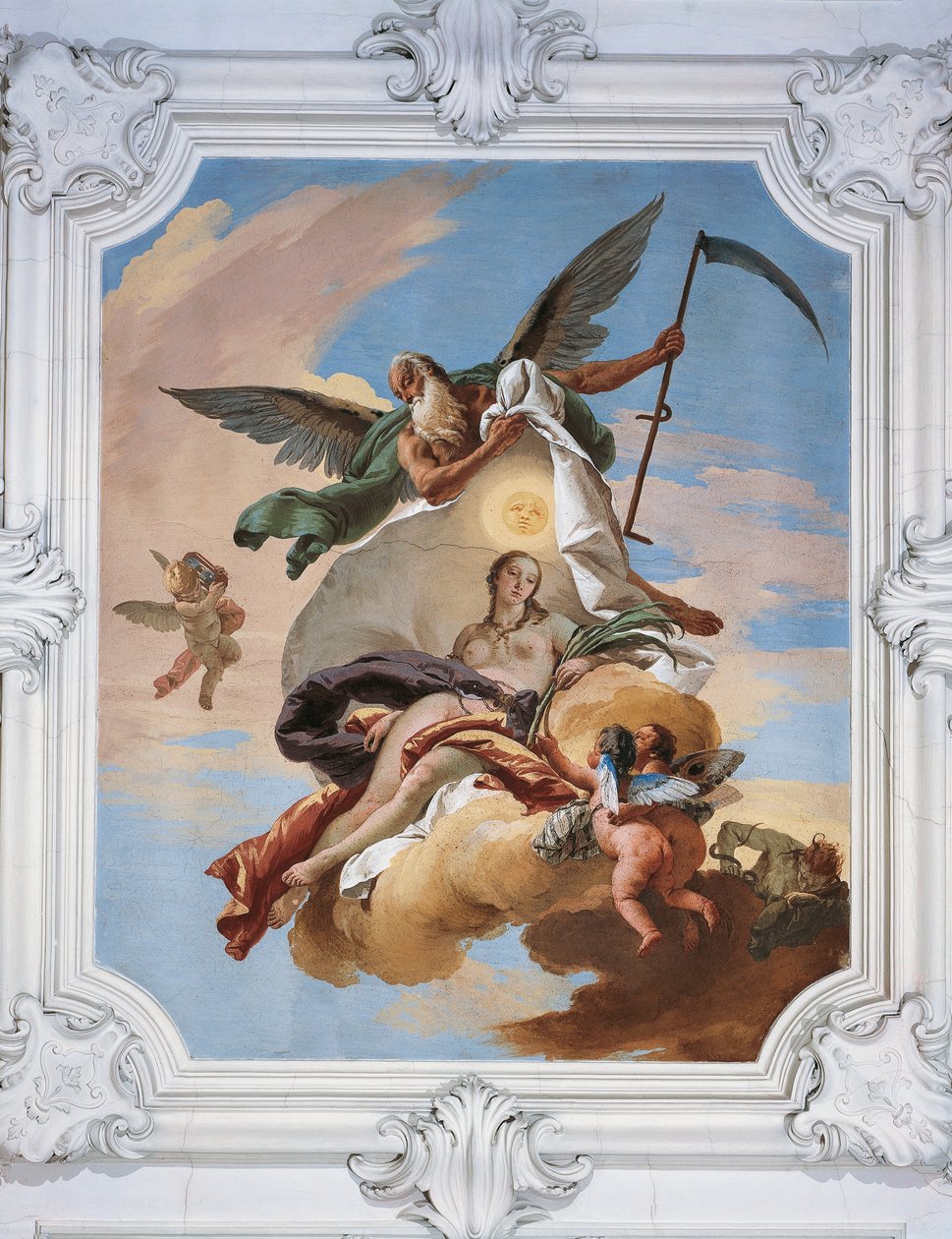 Idővadászat az Irigység és az igazság felfedezése, Giovanni Battista Tiepolo (1696-1770), freskó, Villa Loschi-Zileri, Biron, Monteviale, Olaszország alkotó: Giovanni Battista Tiepolo