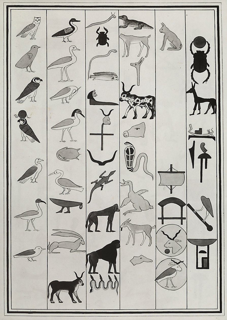 Rajzok I. Psammetic fáraó sírjának belsejéből, Giovanni Battista Belzoni reprodukálta 1817-ben, a londoni British Museumban található. alkotó: Giovanni Battista Belzoni