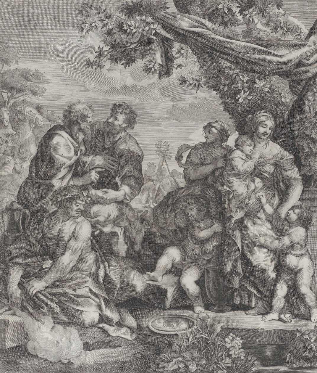 Allegorikus jelenet áldozati báránnyal, 1640-70. alkotó: Giovanni Battista Bonacina