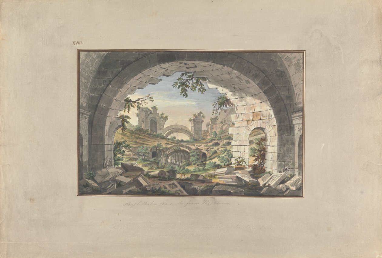 Pergamon romjai, valószínűleg az amfiteátrumé alkotó: Giovanni Battista Borra