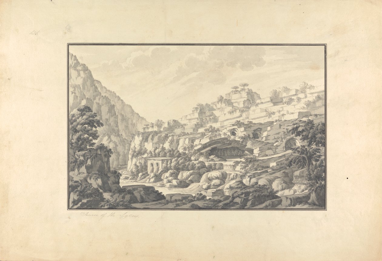 Kilátás a Lycus folyó forrására (Nahr el-Kelb) alkotó: Giovanni Battista Borra