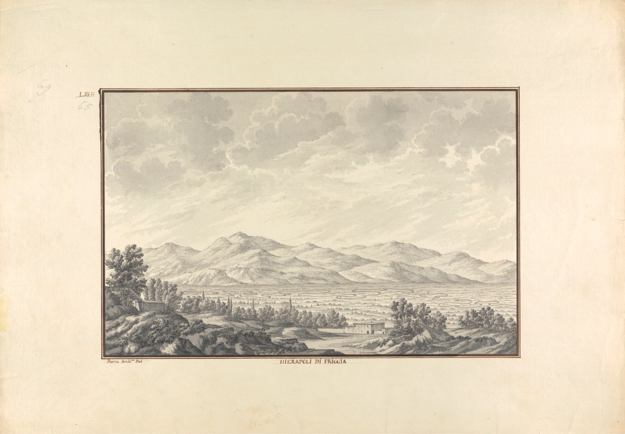 Kilátás a Hierapolis-völgyre (ma Pamukkale) alkotó: Giovanni Battista Borra
