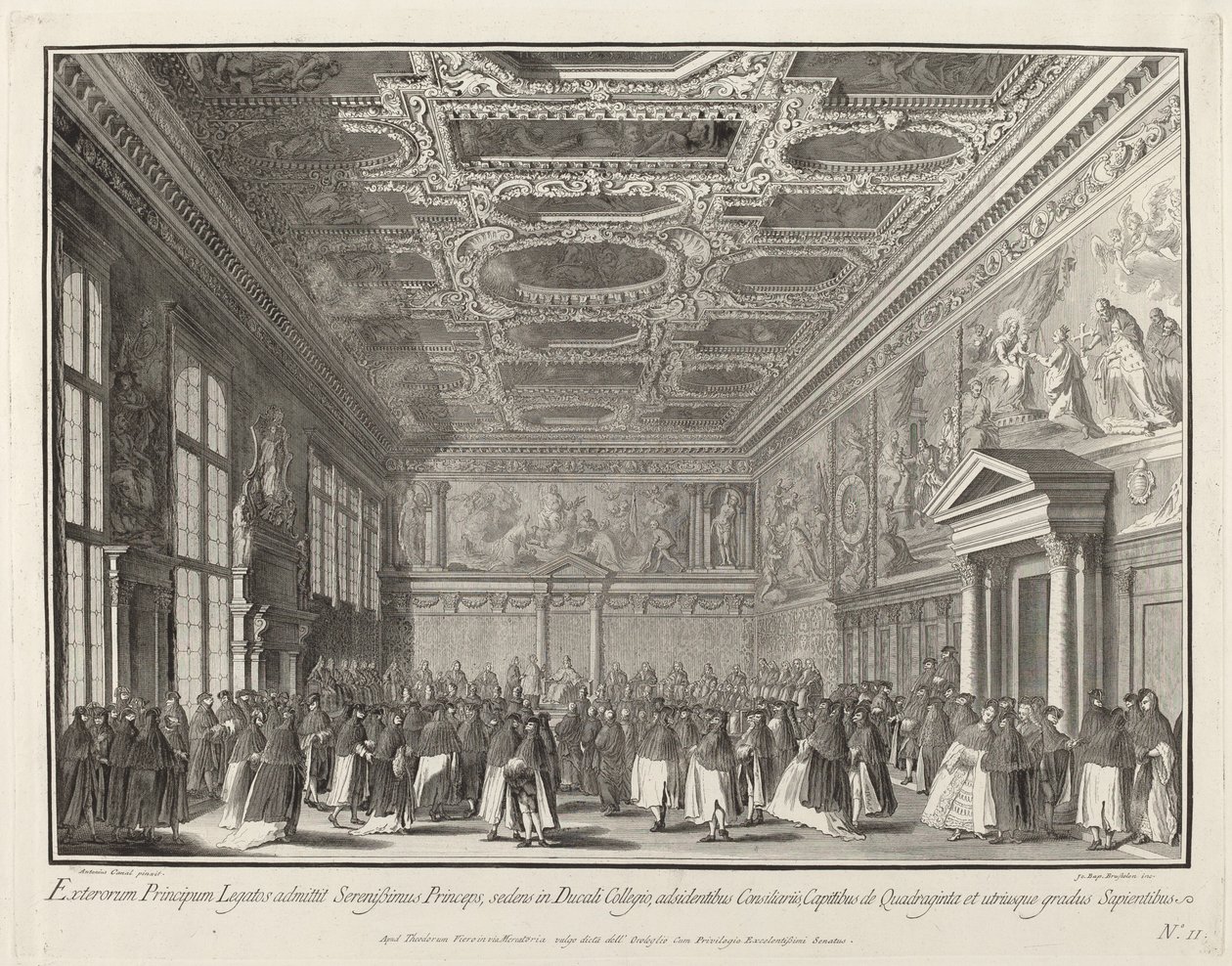 A Külföldi Nagykövetek Dózse fogadása a Sala del Collegio-ban, 17631766. alkotó: Giovanni Battista Brostoloni