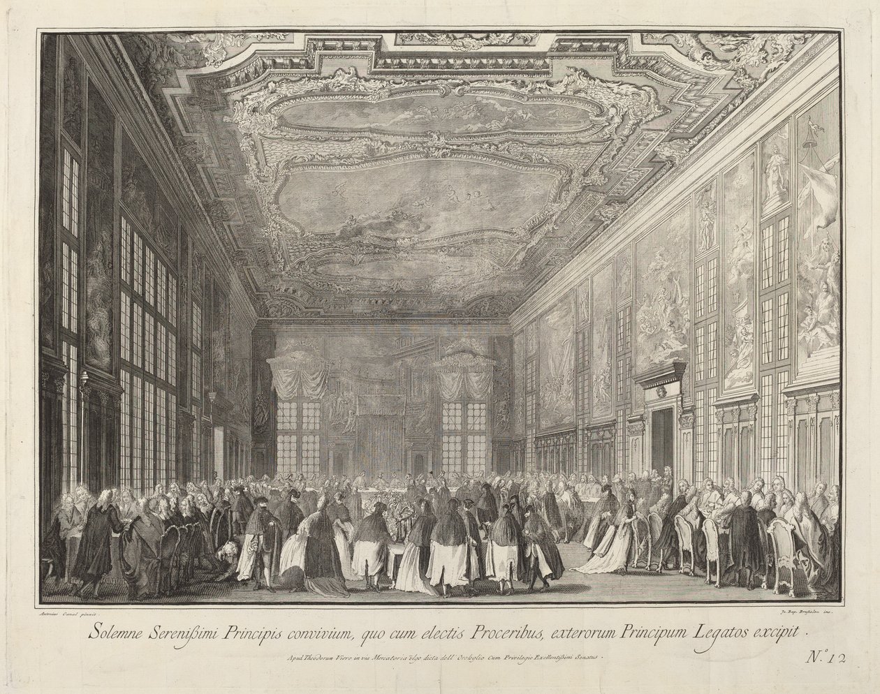 A Dózsa külföldi nagyköveteket szórakoztat egy banketten, 17631766. alkotó: Giovanni Battista Brostoloni