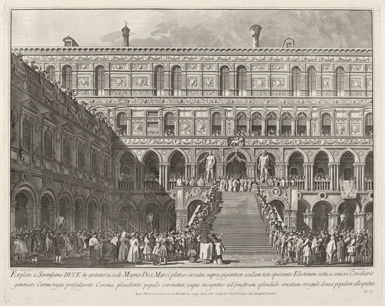 A hercegi palota Scala dei Gigantijában megkoronázott dózse alkotó: Giovanni Battista Brustolon after Canaletto