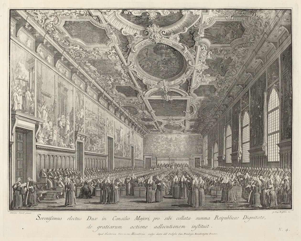 A dózsa hálát ad a Sala del Consiglio Maggiorban alkotó: Giovanni Battista Brustolon after Canaletto