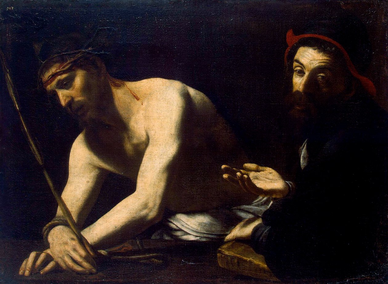 Krisztus és Kajafás, 1615-1620. alkotó: Giovanni Battista Caracciolo