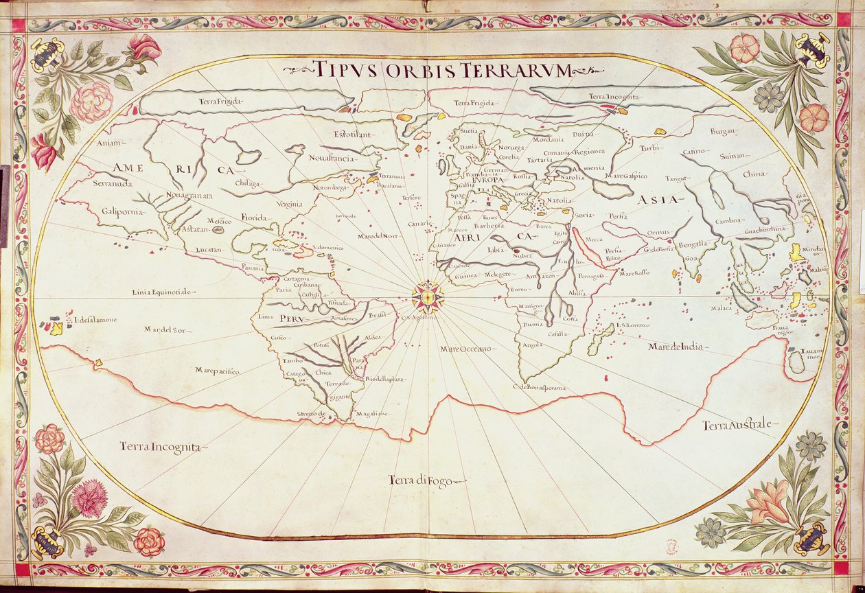 További Ms 11765: Világtérkép alkotó: Giovanni Battista Cavallini