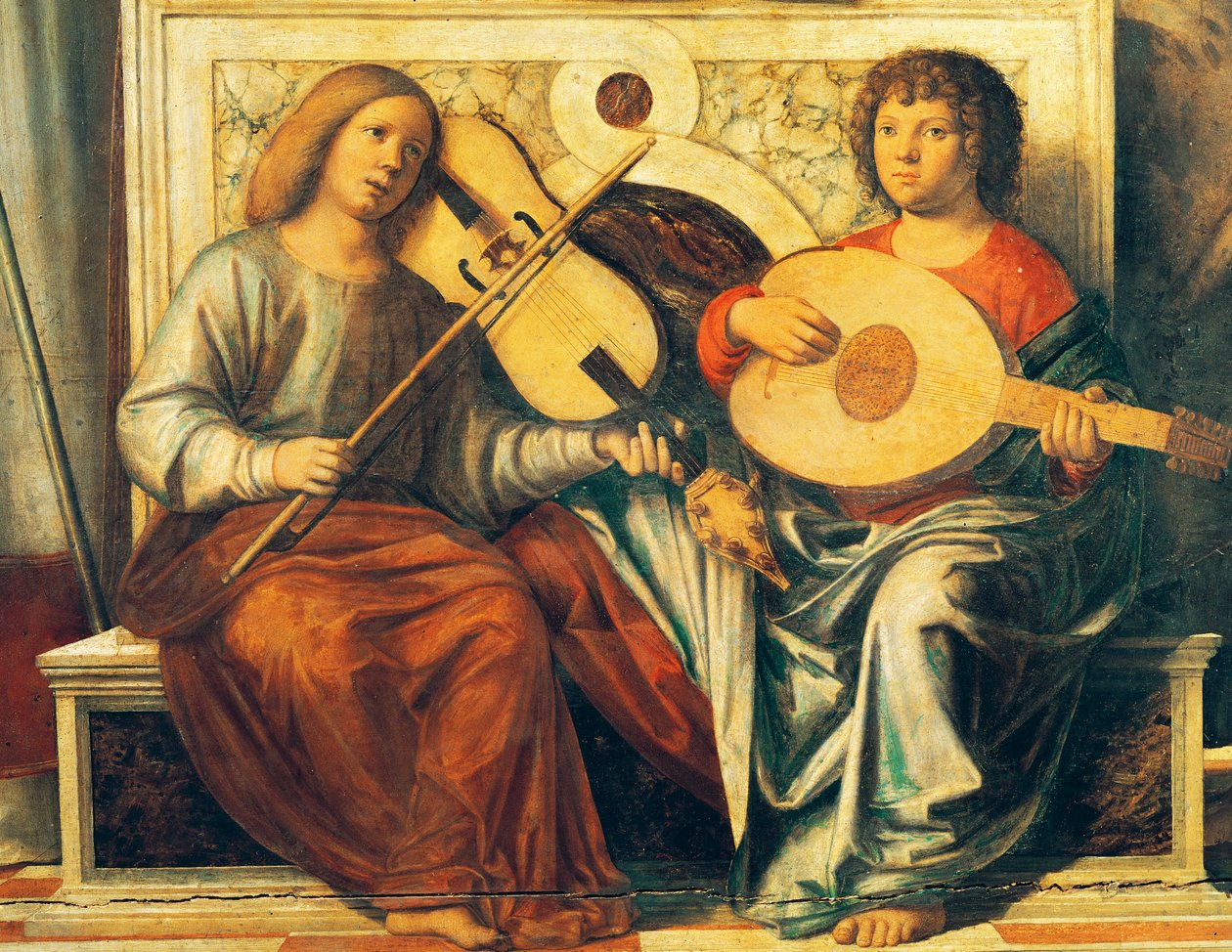 Kerubok hangszeren játszanak alkotó: Giovanni Battista Cima da Conegliano