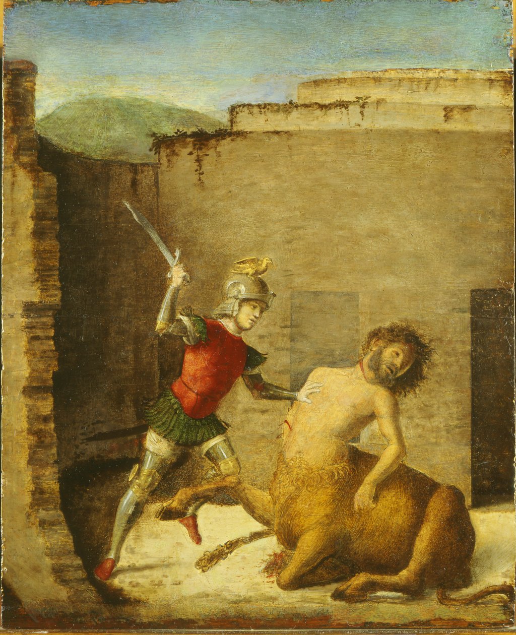 Thészeusz megöli Minotauruszt, 1505 alkotó: Giovanni Battista Cima da Conegliano